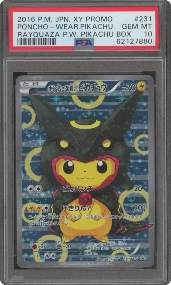 PSA 10 Poncho-wearing Pikachu, Rayquaza promo